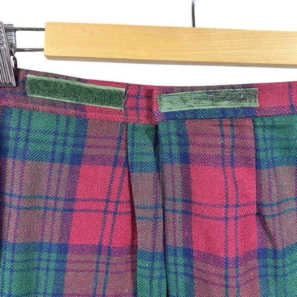 Vintage Moffat Weavers Scotland Plaid Tartan Kilt Skirt UK 14 Wrap Buckle Wool - Picture 7 of 13